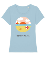 „Beach” Please Tricou mânecă scurtă guler larg fitted Damă Expresser