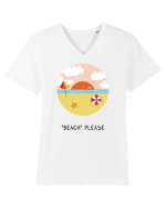 „Beach” Please Tricou mânecă scurtă guler V Bărbat Presenter