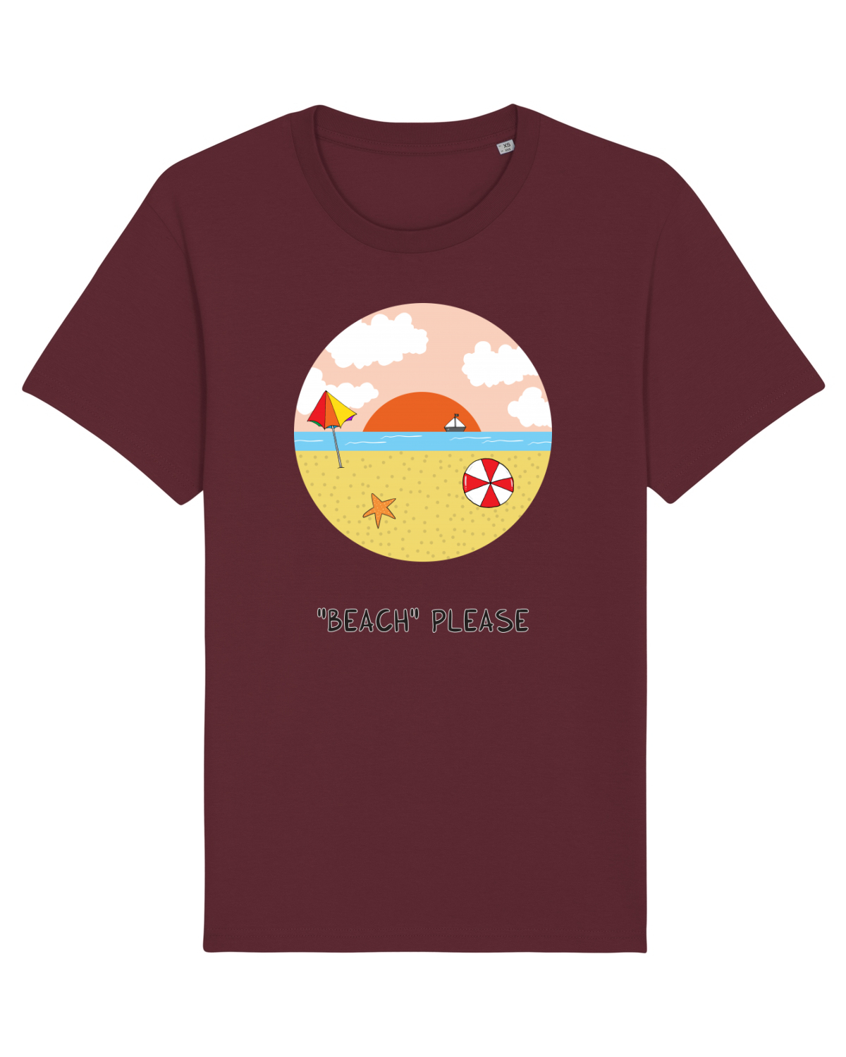 Tricou mânecă scurtă Unisex Rocker Burgundy