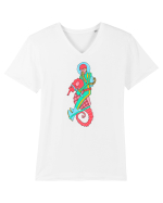 Riding a Seahorse Tricou mânecă scurtă guler V Bărbat Presenter