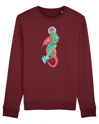 Riding a Seahorse Burgundy