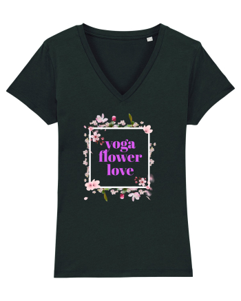 yoga floral design9 Black