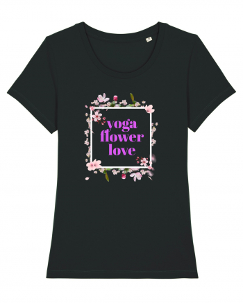 yoga floral design9 Black