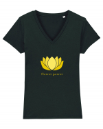 yoga flower power 2 Tricou mânecă scurtă guler V Damă Evoker