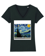 Starry Night Tricou mânecă scurtă guler V Damă Evoker