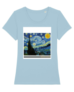 Starry Night Tricou mânecă scurtă guler larg fitted Damă Expresser