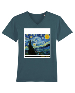 Starry Night Tricou mânecă scurtă guler V Bărbat Presenter