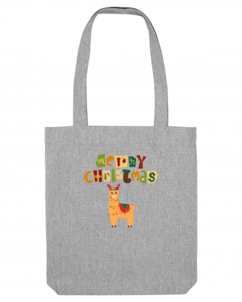 Merry Christmas Llama Heather Grey