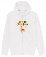 Merry Christmas Llama Hanorac cu fermoar Unisex Connector