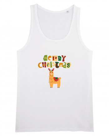 Merry Christmas Llama White