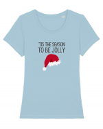 Tis the season to be Jolly (Crăciun)  Tricou mânecă scurtă guler larg fitted Damă Expresser