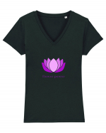 yoga flower power 3 Tricou mânecă scurtă guler V Damă Evoker