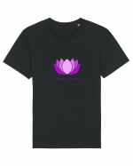 yoga flower power 3 Tricou mânecă scurtă Unisex Rocker