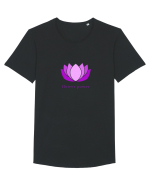 yoga flower power 3 Tricou mânecă scurtă guler larg Bărbat Skater