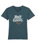 Merry Christmas (Ren timid)  Tricou mânecă scurtă guler V Bărbat Presenter