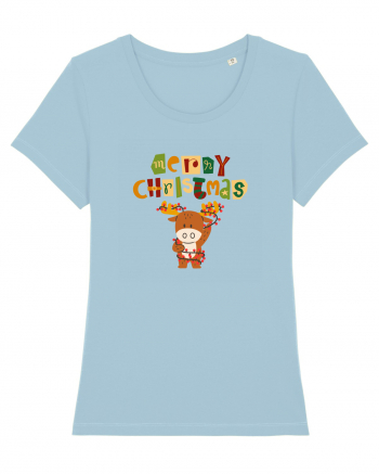 Merry Christmas (Ren luminos)  Sky Blue