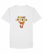 Merry Christmas (Ren luminos)  Tricou mânecă scurtă guler larg Bărbat Skater