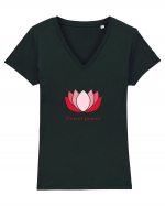 yoga flower power Tricou mânecă scurtă guler V Damă Evoker