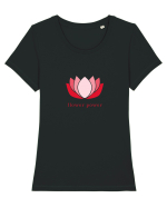 yoga flower power Tricou mânecă scurtă guler larg fitted Damă Expresser