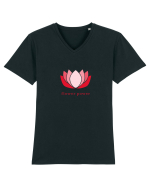 yoga flower power Tricou mânecă scurtă guler V Bărbat Presenter