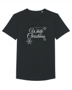 White Christmas (fulgi de zăpadă)  Tricou mânecă scurtă guler larg Bărbat Skater