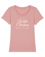 White Christmas (ghirlanda de zăpadă)  Tricou mânecă scurtă guler larg fitted Damă Expresser