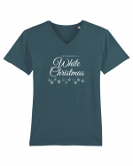 White Christmas (ghirlanda de zăpadă)  Tricou mânecă scurtă guler V Bărbat Presenter