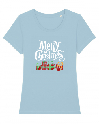 Merry Christmas (cadouri) alb Sky Blue