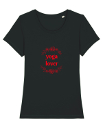 yoga lover Tricou mânecă scurtă guler larg fitted Damă Expresser