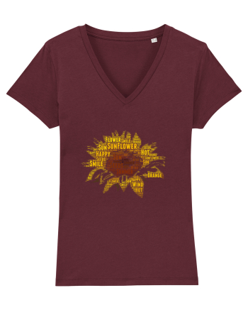 Sunflower WordArt Burgundy