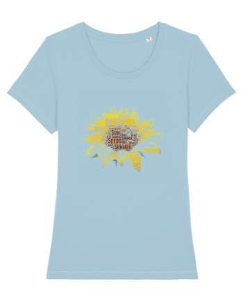Sunflower WordArt Sky Blue