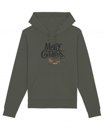 Merry Christmas (Ren timid) negru Khaki