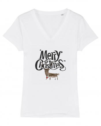 Merry Christmas (Ren timid) negru White