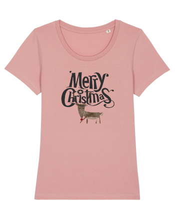 Merry Christmas (Ren timid) negru Canyon Pink