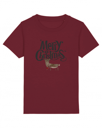 Merry Christmas (Ren timid) negru Burgundy