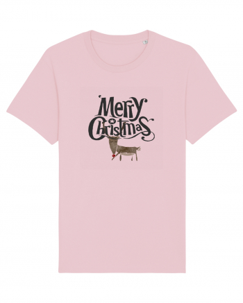 Merry Christmas (Ren timid) negru Cotton Pink