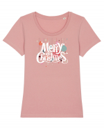 Merry Christmas (decorațiuni Crăciun)  Tricou mânecă scurtă guler larg fitted Damă Expresser