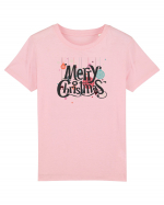 Merry Christmas (decorațiuni Crăciun) negru Tricou mânecă scurtă  Copii Mini Creator