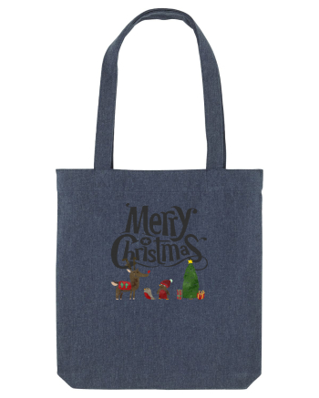 Merry Christmas (scenă de Crăciun) negru Midnight Blue