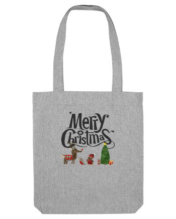 Merry Christmas (scenă de Crăciun) negru Heather Grey