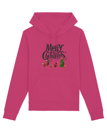 Merry Christmas (scenă de Crăciun) negru Raspberry