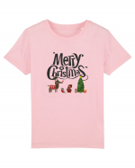 Merry Christmas (scenă de Crăciun) negru Tricou mânecă scurtă  Copii Mini Creator