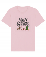 Merry Christmas (scenă de Crăciun) negru Tricou mânecă scurtă Unisex Rocker