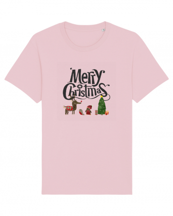 Merry Christmas (scenă de Crăciun) negru Cotton Pink