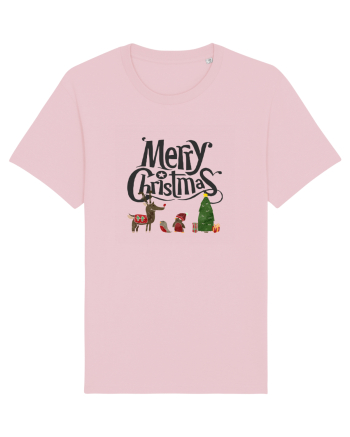 Merry Christmas (scenă de Crăciun) negru Cotton Pink