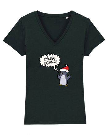 Merry Christmas Pinguin Black