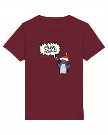 Merry Christmas Pinguin Burgundy