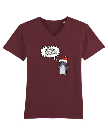 Merry Christmas Pinguin Burgundy