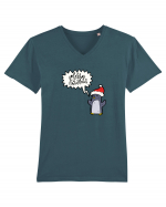 Merry Christmas Pinguin Tricou mânecă scurtă guler V Bărbat Presenter