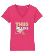 Moș Crăciun Thug Life Tricou mânecă scurtă guler V Damă Evoker